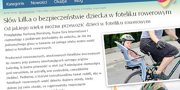 Nowa strona w sklepie "Słów kilka o bezpieczeństwie dziecka w foteliku rowerowym"