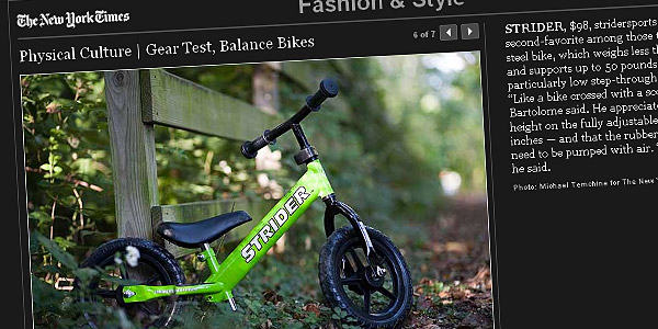 The New York Times - Physical Culture | Gear Test, Balance Bikes