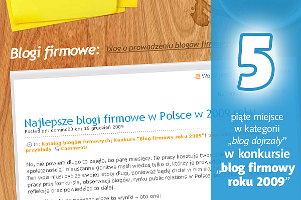 Najlepsze blogi firmowe w Polsce w 2009 roku