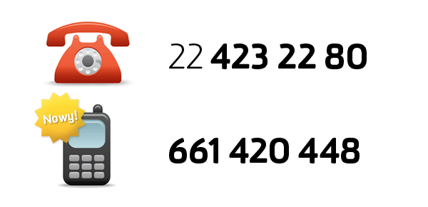 Dwa numery telefonu do AktywnegoSmyka: 22 423 22 80 i 661 420 448